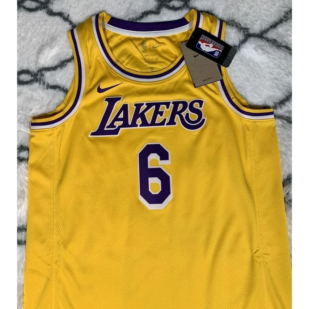 NIKE LeBron James Lakers Icon Swingman Jersey Yellow Sz‎ S *NEW* CW3669-738 $110